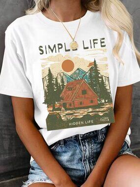 Cabin and Mountain Simple Life T-Shirt